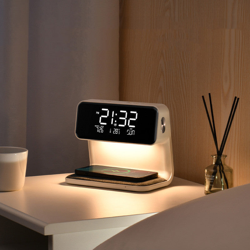 Creative 3 In 1 Bedside Lamp Wireless Charging LCD Screen Alarm Clock  Wireless Phone Charger - Zerotron