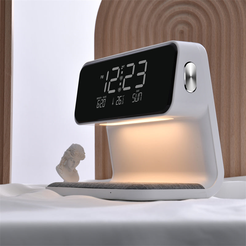 Creative 3 In 1 Bedside Lamp Wireless Charging LCD Screen Alarm Clock  Wireless Phone Charger - Zerotron