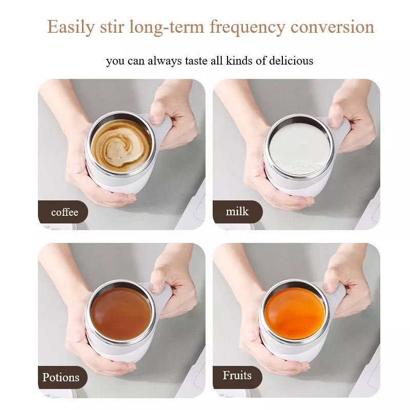 Rechargeable Model Automatic Stirring Cup Coffee Cup High Value Electric Stirring Cup Lazy Milkshake Rotating Magnetic Water Cup - Zerotron