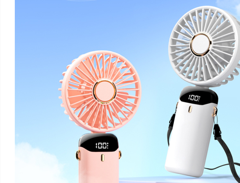 Usb Hand-held Fan Mini Portable Student Small Fan Digital Display Folding Aromatherapy Small Electric Fan - Zerotron