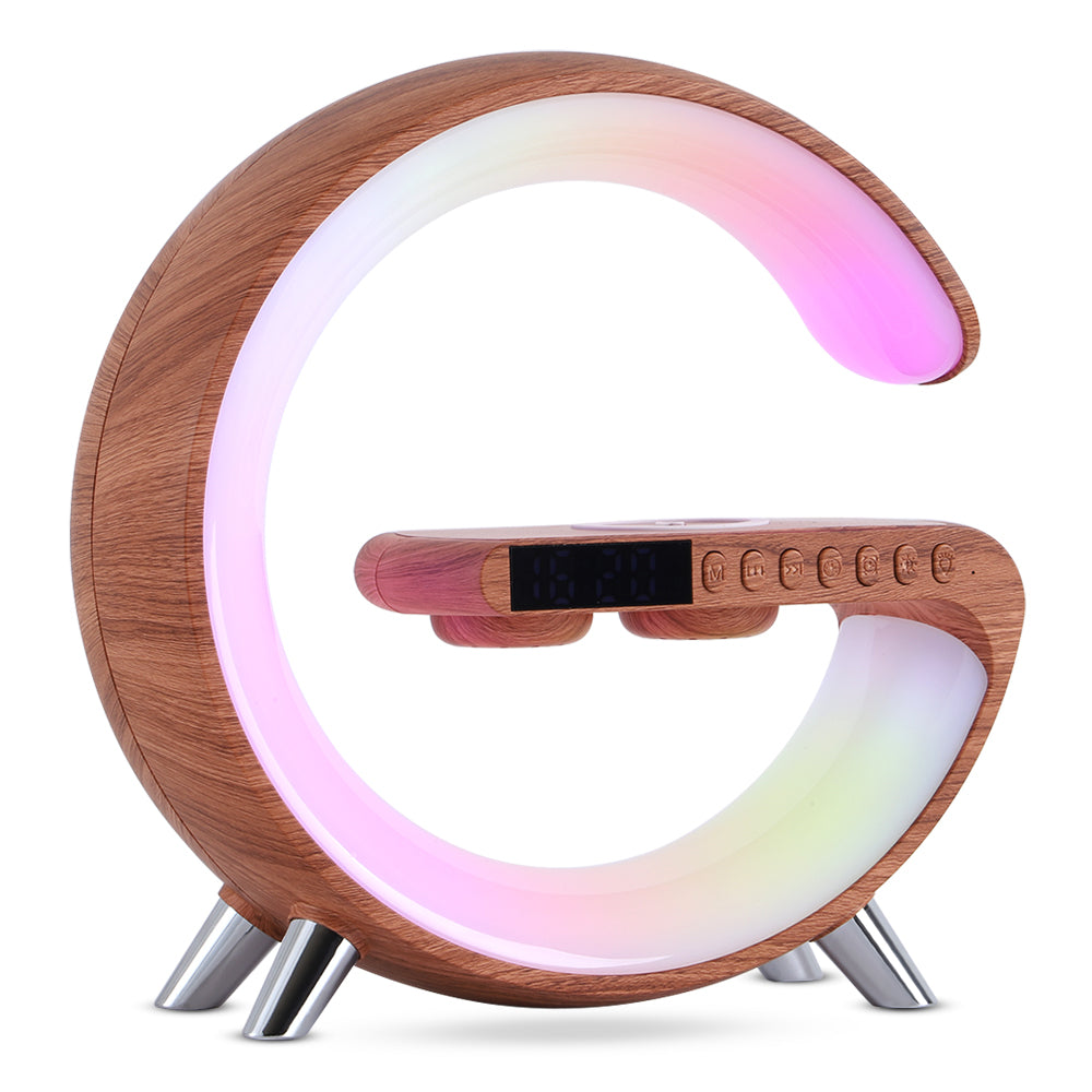 New Intelligent G Shaped LED Lamp Bluetooth Speake Wireless Charger Atmosphere Lamp App Control For Bedroom Home Decor - Zerotron